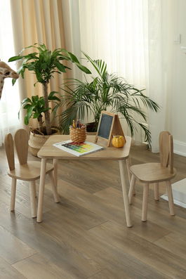 Set masa si scaun pentru copii, Bambini, Bunny One Chair Set, Maro