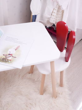 Set masa si scaun pentru copii, Bambini, Bunny One Chair Set, Rosu/Alb