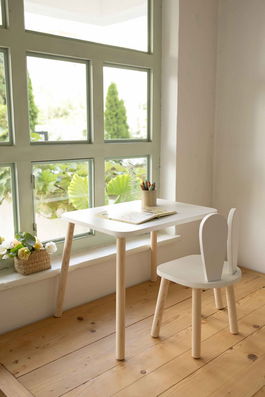 Set masa si scaun pentru copii, Bambini, Bunny One Chair Set, Alb