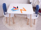 Set masa si scaun pentru copii, Bambini, Bunny Two Chair Set, Albastru / Alb