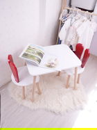 Set masa si scaun pentru copii, Bambini, Bunny Two Chair Set, Rosu/Alb