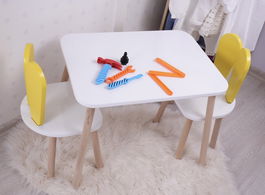 Set masa si scaun pentru copii, Bambini, Bunny Two Chair Set, Galben/Alb