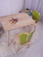 Set masa si scaun pentru copii, Bambini, Bunny Two Chair Set, Verde fistic / Maro