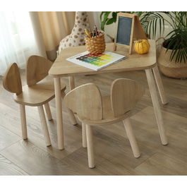 Set masa si scaun pentru copii, Bambini, Mickey Two Chair Set, Maro