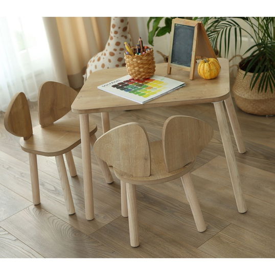 Set masa si scaun pentru copii, Bambini, Mickey Two Chair Set, Maro