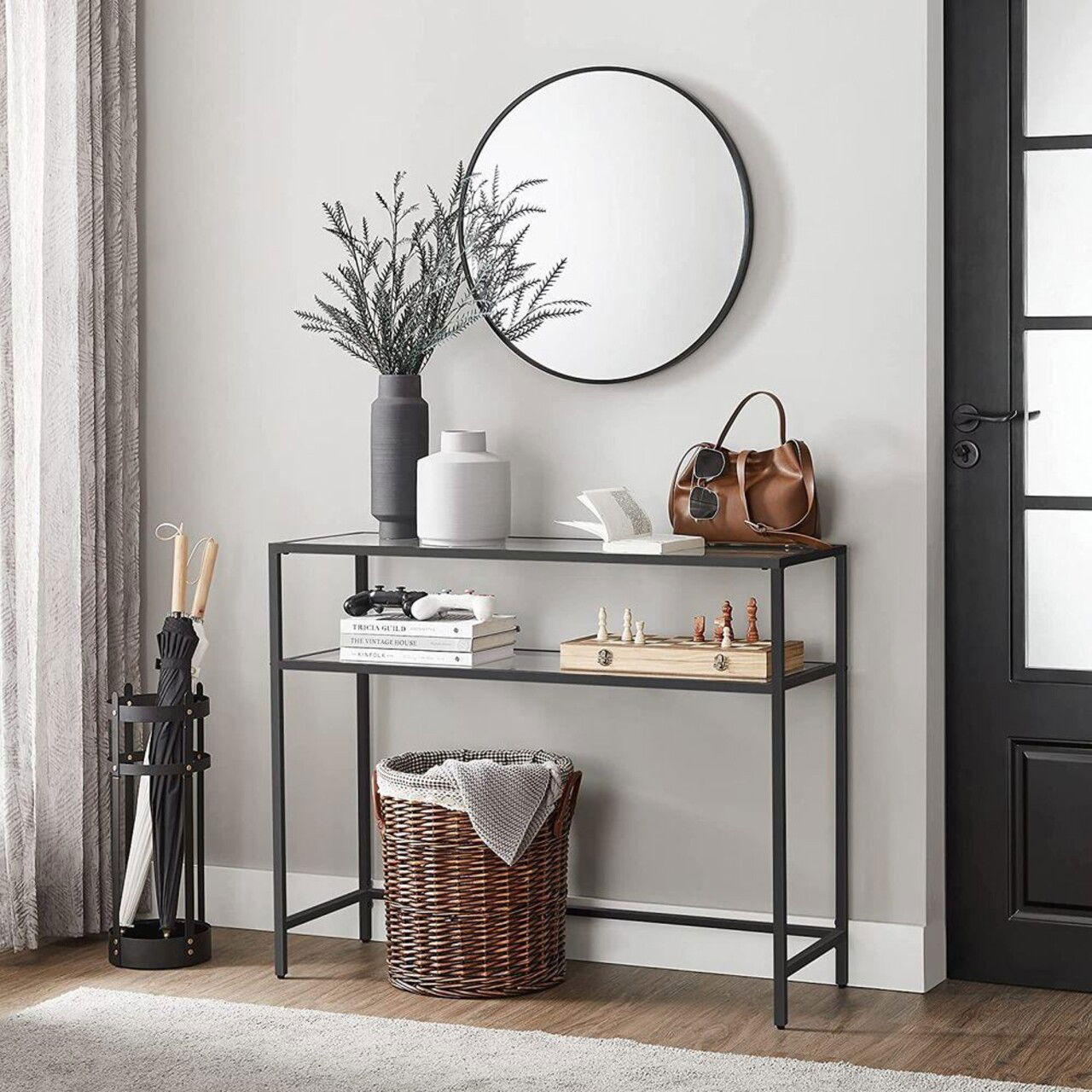 Dulap, Modara, By-4, Negru / Transparent