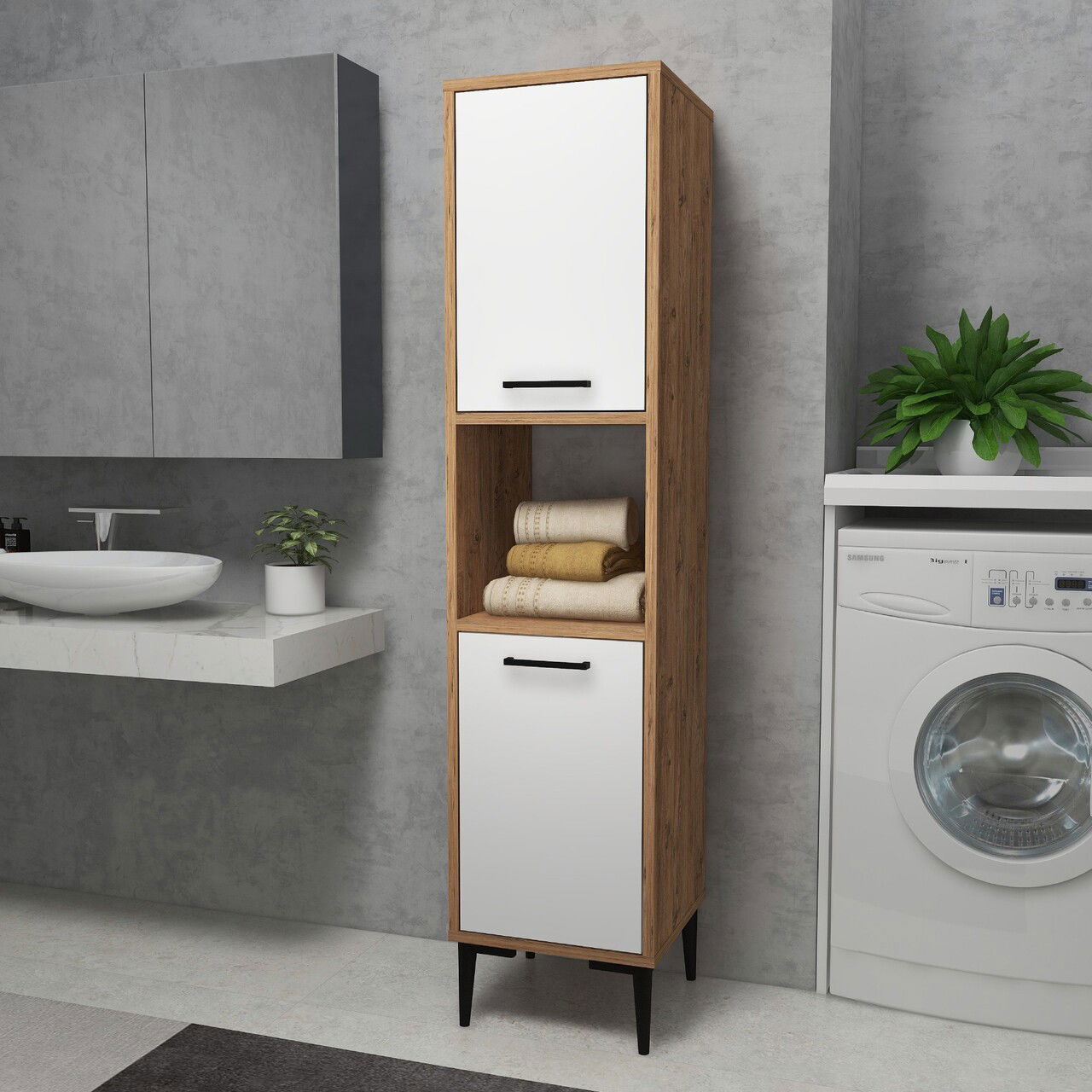 Dulap multifunctional, Arnetti, Daminol, Pin Atlantic / Alb