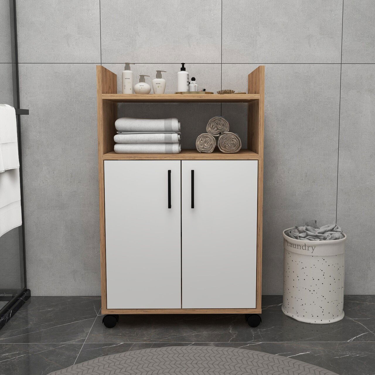 Dulap multifunctional, Arnetti, Tiraks, Pin Atlantic / Alb