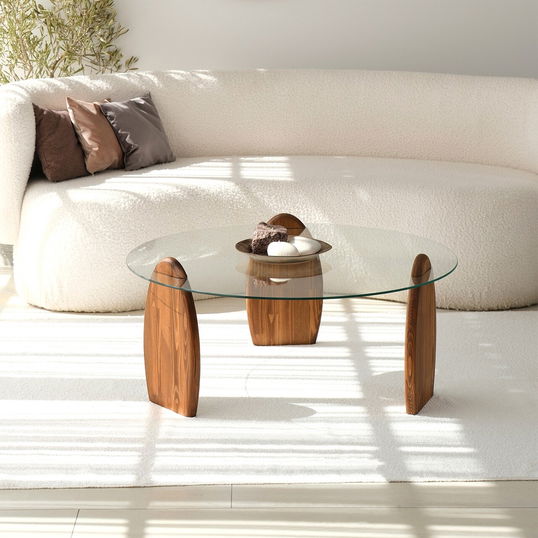 Masuta de cafea, Neostill, Surf, Castaniu / Transparent