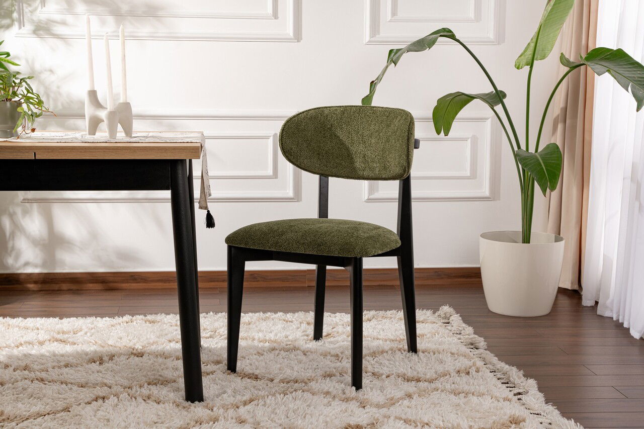 Set scaune 2 piese, Wayland, Lionte, Verde/Negru