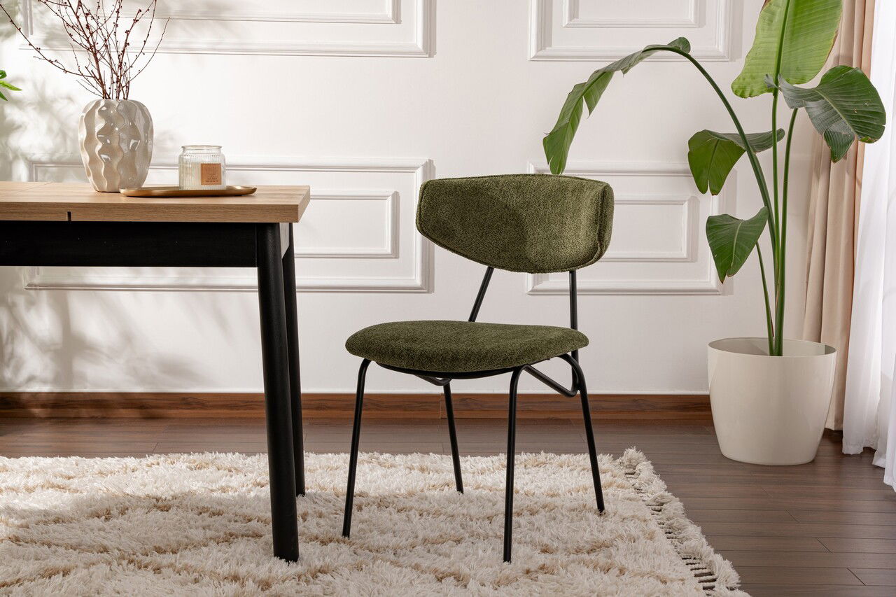 Set scaune 2 piese, Wayland, Nancy, Verde/Negru