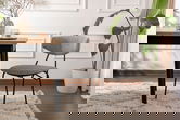 Set scaune 2 piese, Wayland, Nancy, Gri/Negru