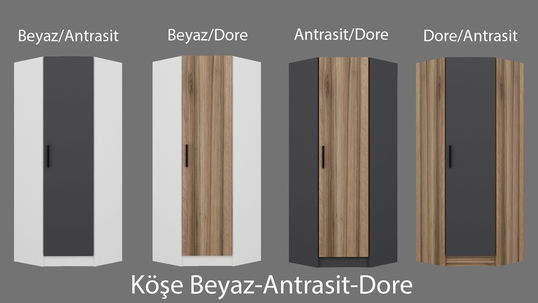 Dulap pentru haine, Minerva, Kale Corner Anthracite, 74x210x52 cm, PAL, Antracit