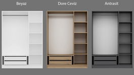 Dulap pentru haine, Minerva, Kale 135 White, 135x190x52 cm, PAL, Alb