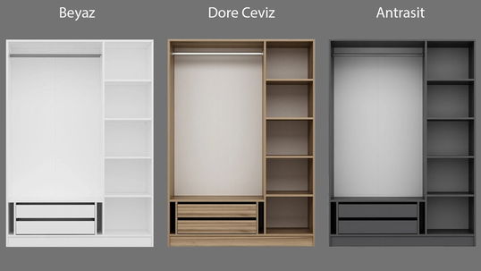 Dulap pentru haine, Minerva, Kale 135 Anthracite, 135x190x52 cm, PAL, Antracit