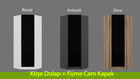 Dulap pentru haine, Minerva, Kale Glass Dark Grey3, 74x210x52 cm, PAL, Gri inchis