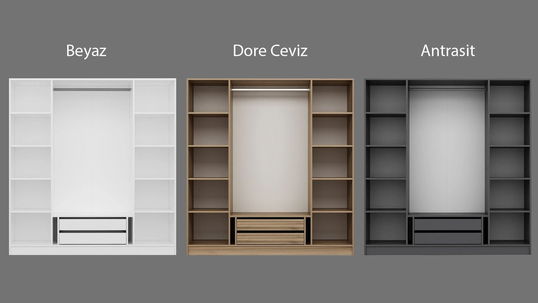 Dulap pentru haine, Minerva, Kale White, 180x190x52 cm, PAL, Alb
