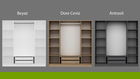 Dulap pentru haine, Minerva, Kale Oak Walnut, 180x190x52 cm, PAL, Stejar / Nuc