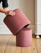 Taburet, Qunef, Nilka Matruska Pouffe, 50x50 cm, Cadru: 100% MDF, Roz