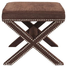 Taburet, Qunef, Pelona Capraz Pouffe 60, 40x60 cm, Cadru: 100% MDF, Maro