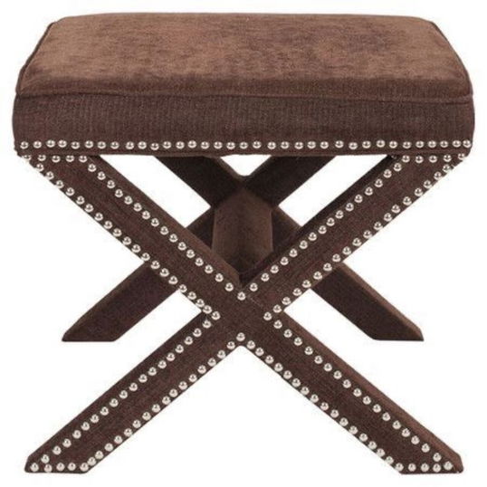 Taburet, Qunef, Pelona Capraz Pouffe 60, 40x60 cm, Cadru: 100% MDF, Maro