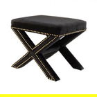 Taburet, Qunef, Pelona Capraz Pouffe 60, 40x60 cm, Cadru: 100% MDF, Negru