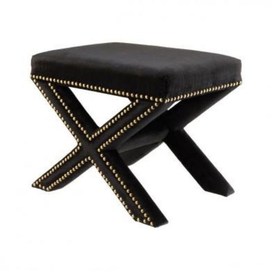 Taburet, Qunef, Pelona Capraz Pouffe 60, 40x60 cm, Cadru: 100% MDF, Negru