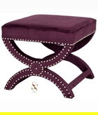Taburet, Qunef, Felice Halka Pouffe 60, 40x60 cm, Cadru: 100% MDF, Mov