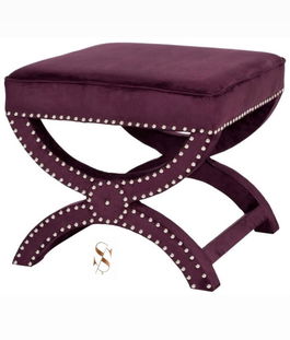 Taburet, Qunef, Felice Halka Pouffe 60, 40x60 cm, Cadru: 100% MDF, Mov