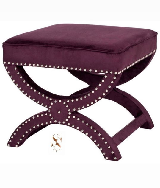 Taburet, Qunef, Felice Halka Pouffe 60, 40x60 cm, Cadru: 100% MDF, Mov
