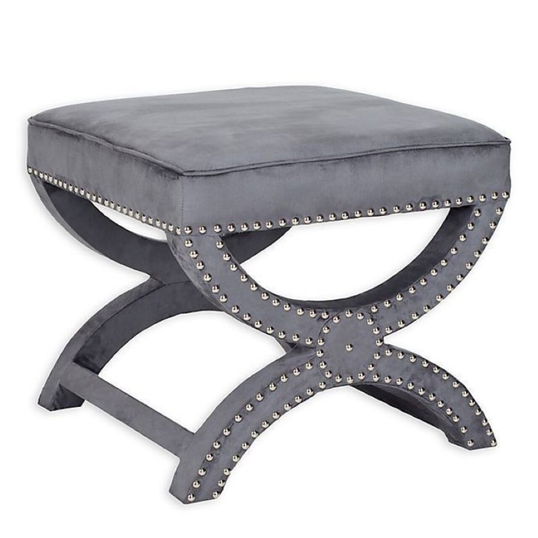 Taburet, Qunef, Felice Halka Pouffe 60, 40x60 cm, Cadru: 100% MDF, Gri