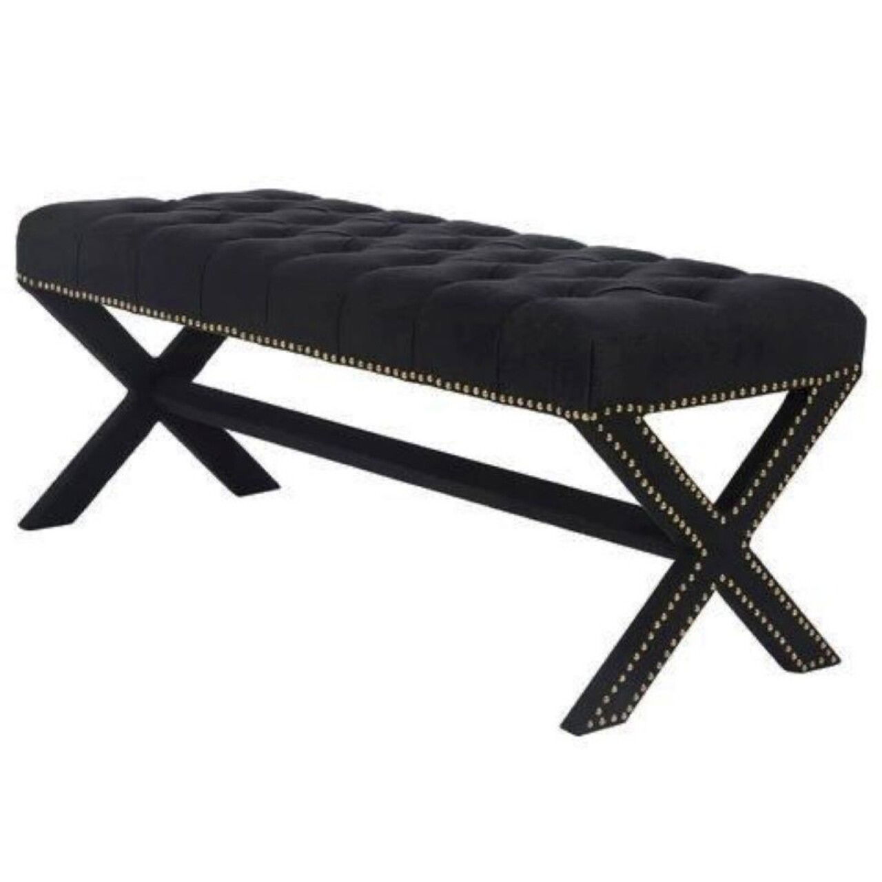 Taburet, Qunef, Pelona Capraz Pouffe 120, 40x120 cm, Cadru: 100% MDF, Negru