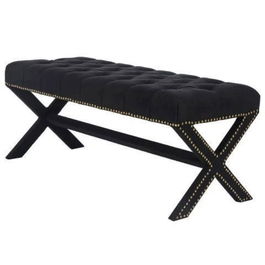 Taburet, Qunef, Pelona Capraz Pouffe 120, 40x120 cm, Cadru: 100% MDF, Negru