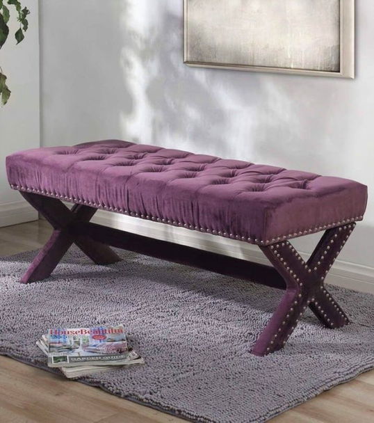 Taburet, Qunef, Pelona Capraz Pouffe 120, 40x120 cm, Cadru: 100% MDF, Mov