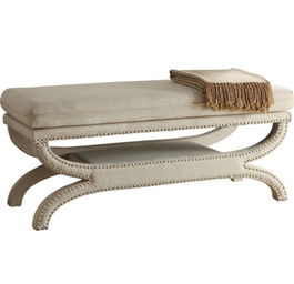 Taburet, Qunef, Felice Halka Pouffe, 40x120 cm, Cadru: 100% MDF, Bej