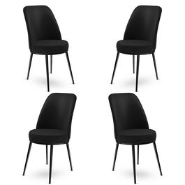 Set de scaune, Charlotte, Dexa, Metal, Negru
