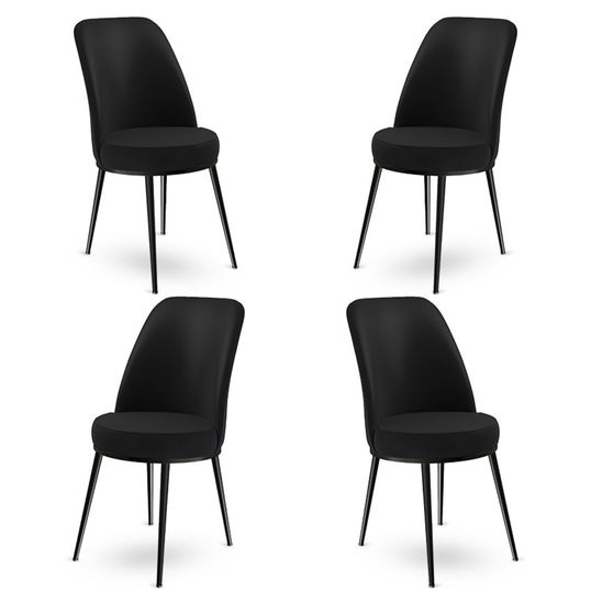 Set de scaune, Charlotte, Dexa, Metal, Negru