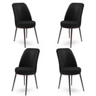 Set de scaune, Charlotte, Dexa, Metal, Negru/Maro