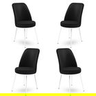 Set de scaune, Charlotte, Dexa, Metal, Alb/Negru