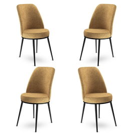 Set de scaune, Charlotte, Dexa, Metal, Cappuccino / Negru