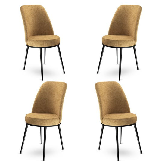Set de scaune, Charlotte, Dexa, Metal, Cappuccino / Negru