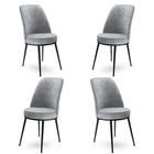 Set de scaune, Charlotte, Dexa, Metal, Gri/Negru