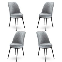 Set de scaune, Charlotte, Dexa, Metal, Gri/Negru