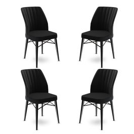 Set de scaune, Charlotte, Flex, Metal, Negru
