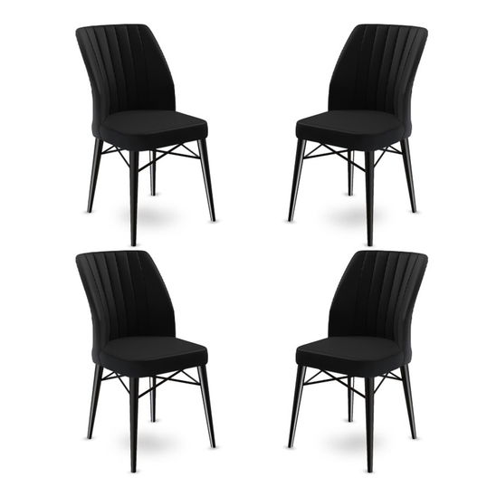 Set de scaune, Charlotte, Flex, Metal, Negru
