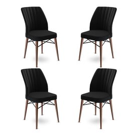 Set de scaune, Charlotte, Flex, Metal, Negru/Maro
