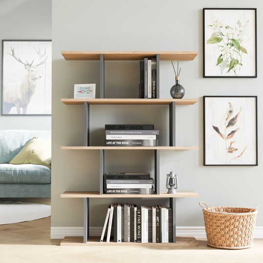 Corp biblioteca, Colman, Harmon, 90x25x127.4 cm, PAL, Stejar / Antracit