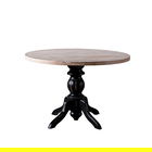 Masa, Fairfax, Albero32, 115x115x75 cm, Lemn masiv, Negru