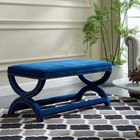 Taburet, Qunef, Felice Halka Pouffe 120, 40x120 cm, Cadru: 100% MDF, Albastru inchis