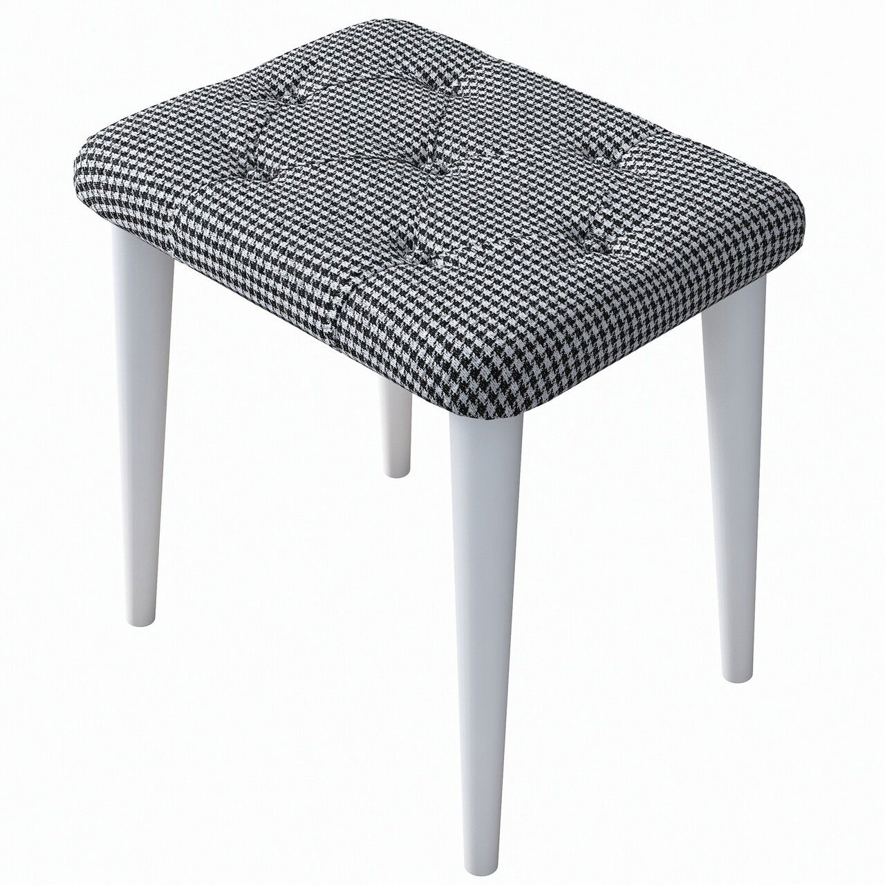 Taburet, Rani, BM101, 45x45x35 cm, PAL, Alb/Negru